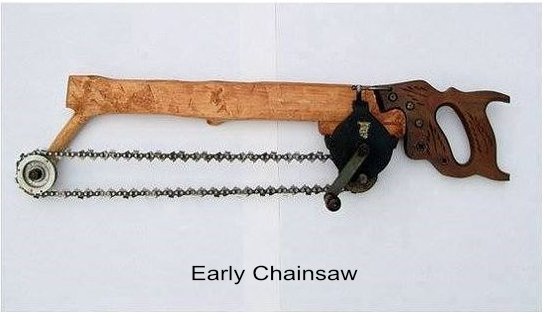 hand crank chainsaw cartoon